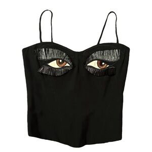 Vintage Moschino Couture "The Eyes" Corset Bustier Top - Size 4 (1990s)